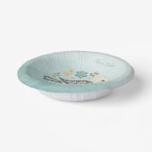 Kleine Groene Vogel Bloemen Papieren Bowl Papieren Kommen (Gebogen)