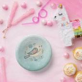 Kleine Groene Vogel Bloemen Papieren Bowl Papieren Kommen (Feest)