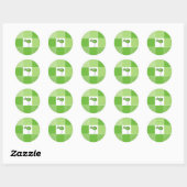 Kleine groene vogel ronde sticker (Vel)