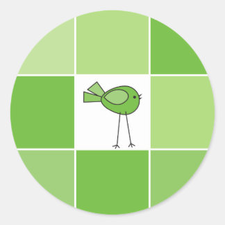Kleine groene vogel ronde sticker