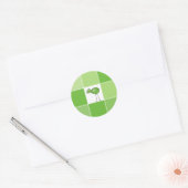 Kleine groene vogel ronde sticker (Envelop)