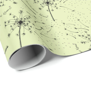 Kleine Groene Wilde Bloem Paardenbloem Kusjes Bloe Cadeaupapier