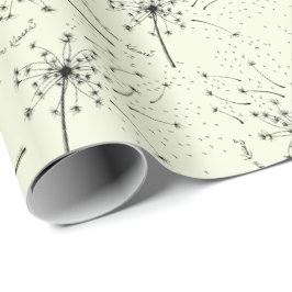 Kleine groene wilde bloem Paardenbloem Kusjes Bloe Cadeaupapier