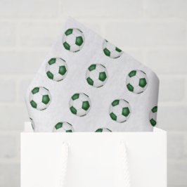 kleine groene witte voetbalpatroon tissuepapier