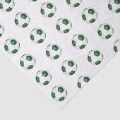kleine groene witte voetbalpatroon tissuepapier (Detail)