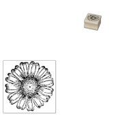 Kleine groene zonnebloem bloemen botanisch rubberstempel (Gestempeld)