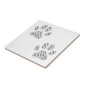Kleine grote hond Paw Prints | Zwarte keramische T Tegeltje (Zijkant)