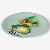 Kleine grüne Ente  Papieren Bordje (Gekanteld)