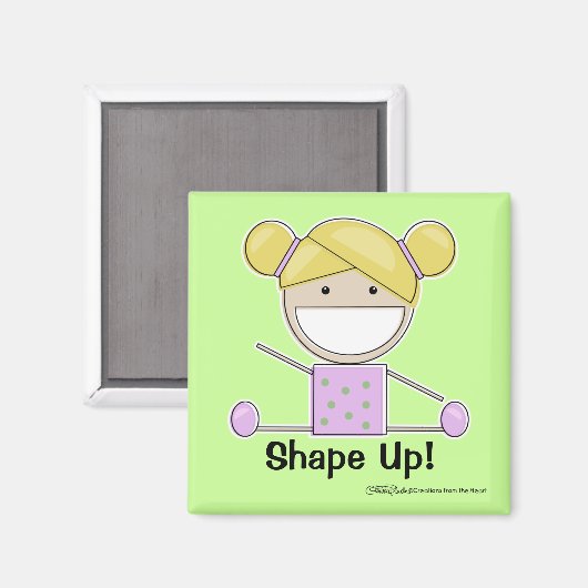 Kleine Gymnast Meisje-Shape Up Magneet (Voorkant / Achterkant)