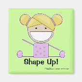 Kleine Gymnast Meisje-Shape Up Magneet (Voorkant)
