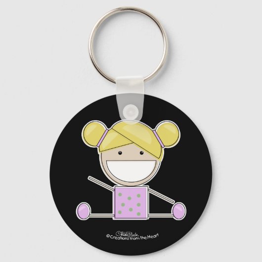 Kleine Gymnast Meisje-Shape Up Sleutelhanger (Voorkant)