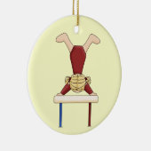 Kleine gymnast op balansbalk keramisch ornament (Rechts)