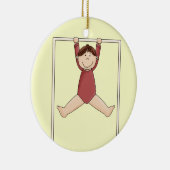 Kleine gymnast op de hoge balk keramisch ornament (Rechts)