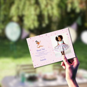 Kleine Gymnast Verjaardagsfeest Foto Bedankkaart