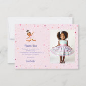 Kleine Gymnast Verjaardagsfeest Foto Bedankkaart (Voorkant)