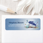 Kleine Haai Leuke Verjaardag Etiket (Insitu)