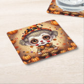 Kleine Halloween Clown 2 Kartonnen Onderzetters (Schuin)