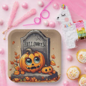 Kleine Halloween Grafsteen Papieren Bordje (Feest)