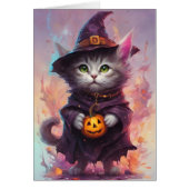 Kleine Halloween Heks Kitten Kat (Voorkant)