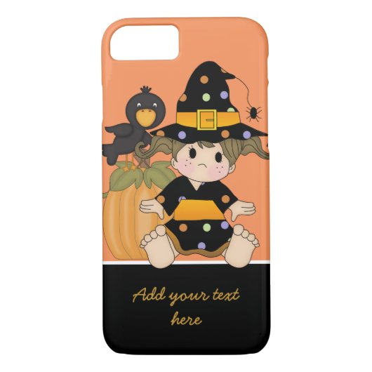 Kleine Halloween heks met oranje zwarte jurk Case-Mate iPhone Case (Achterkant)