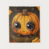 Kleine Halloween pompoen Wandkleed (Voorkant)