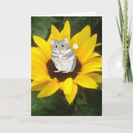 Kleine hamster die in de Gele Zonnebloem zit  Kaart