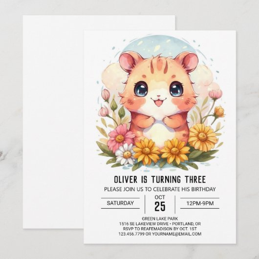 Kleine Hamster Magic Verjaardag Kaart (Voorkant / Achterkant)