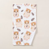 Kleine hamsters met drie patronen bad handdoek (Handdoek)