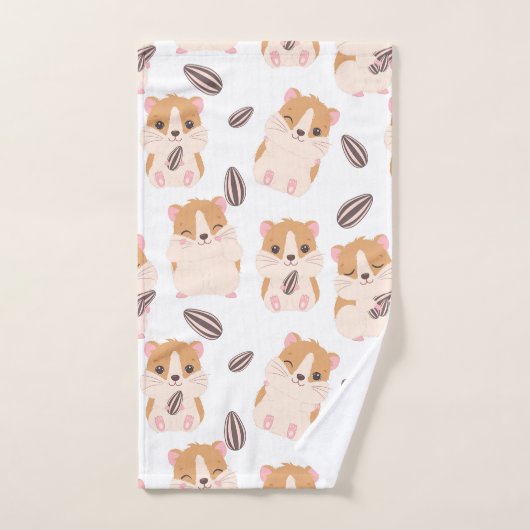 Kleine hamsters met drie patronen bad handdoek (Handdoek)