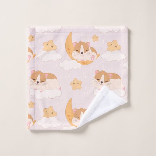 Kleine hamsters met drie patronen bad handdoek (Wasdoekje)