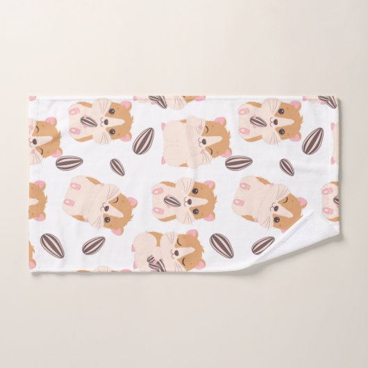 Kleine hamsters met drie patronen bad handdoek (Handdoek)