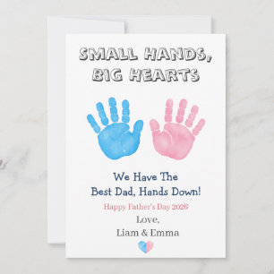 Kleine Handjes Grote Harten Vaderdag Kinderen Hand Kaart