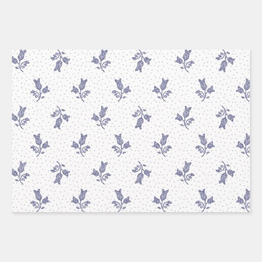 Kleine harebells - Hongaarse Blauwkleurige Folk Ar Inpakpapier Vel (Voorkant 2)