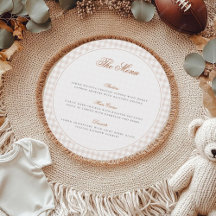 Kleine Hart Bruine Gingham Teddybeer Baby Shower