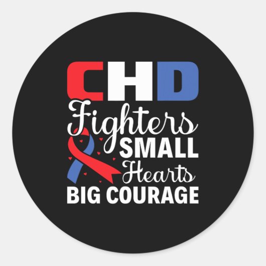 Kleine Hart Grote Moed - Bewustzijn van CHD Ronde Sticker (Voorkant)
