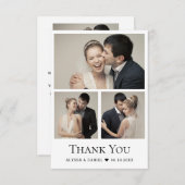 Kleine Hart Moderne Wedding Fotocollage Bedankkaart (Voorkant / Achterkant)
