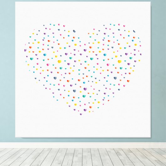 Kleine harten - Aquarelle Canvas Afdruk (Insitu (Houten vloer))