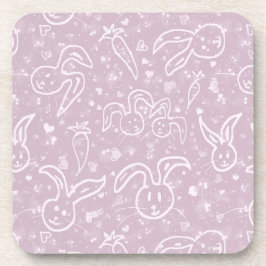 Kleine harten en Bunnies - transparant patroon. Bier Onderzetter