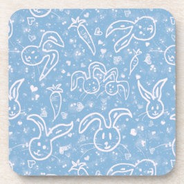 Kleine harten en Bunnies - transparant patroon. Bier Onderzetter