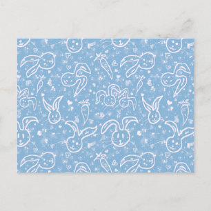 Kleine harten en Bunnies - transparant patroon. Briefkaart