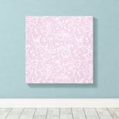 Kleine harten en Bunnies - transparant patroon. Canvas Afdruk (Insitu (Houten vloer))