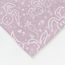 Kleine harten en Bunnies - transparant patroon. Fleece Deken