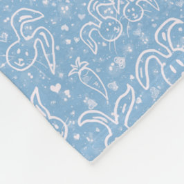 Kleine harten en Bunnies - transparant patroon. Fleece Deken