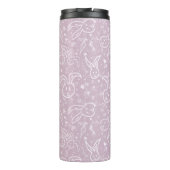 Kleine harten en Bunnies - transparant patroon. Thermosbeker (Achterkant)