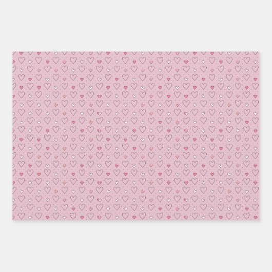 Kleine harten en Stippen Inpakpapier Vel (Voorkant 3)