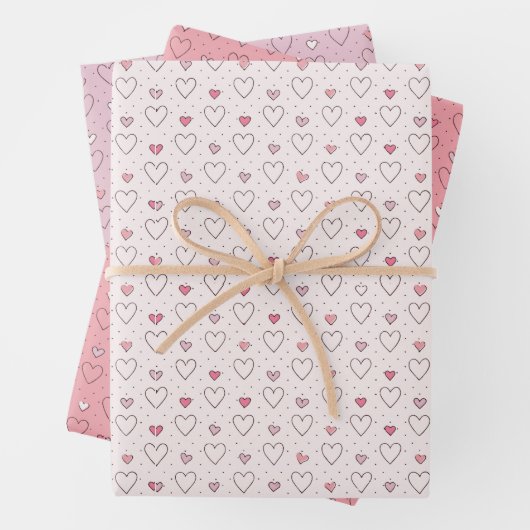 Kleine harten en Stippen Inpakpapier Vel (In situ)