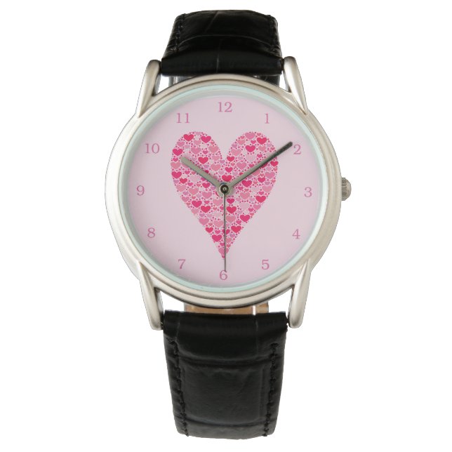 Kleine harten Grote Harten op Roos Roze Valentijns Horloge (Voorkant)