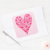 Kleine harten Grote Harten op Roos Roze Vierkante Sticker (Envelop)