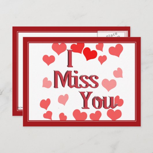 Kleine harten - Ik Miss U Briefkaart (Voorkant / Achterkant)