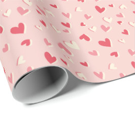 Kleine harten in roze tinten cadeaupapier